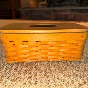Longaberger Long Tissue Basket. Classic Stain. 2002. Gently Used